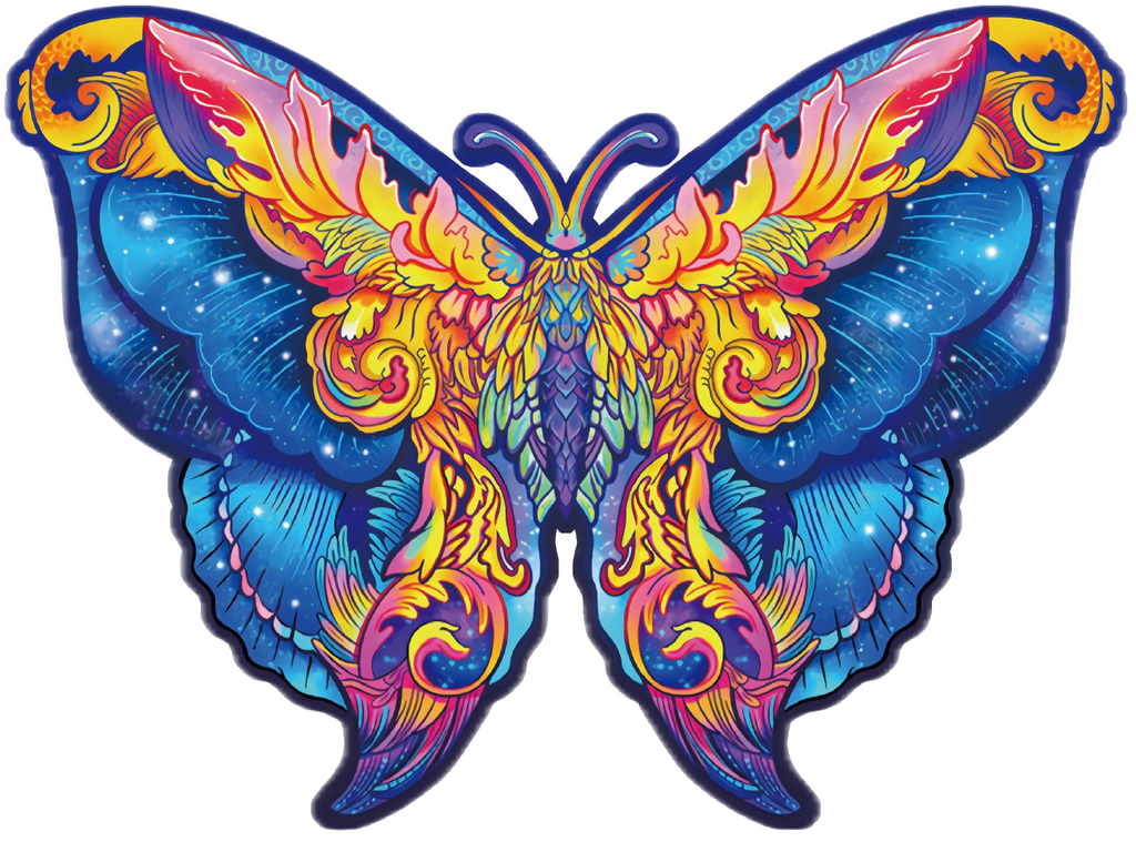 Colorful butterfly design on a white background