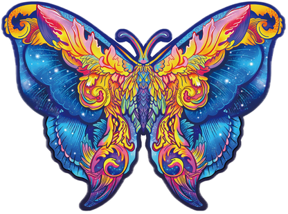 Colorful butterfly design on a white background