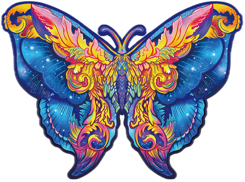 Colorful butterfly design on a white background