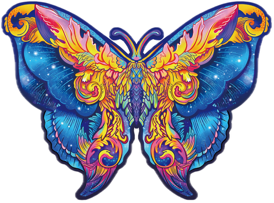 Colorful butterfly design on a white background